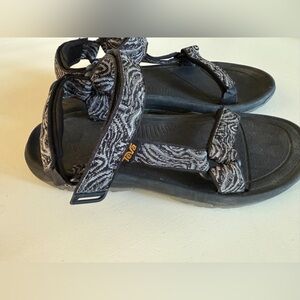 Teva Black and White Patterned Sandals